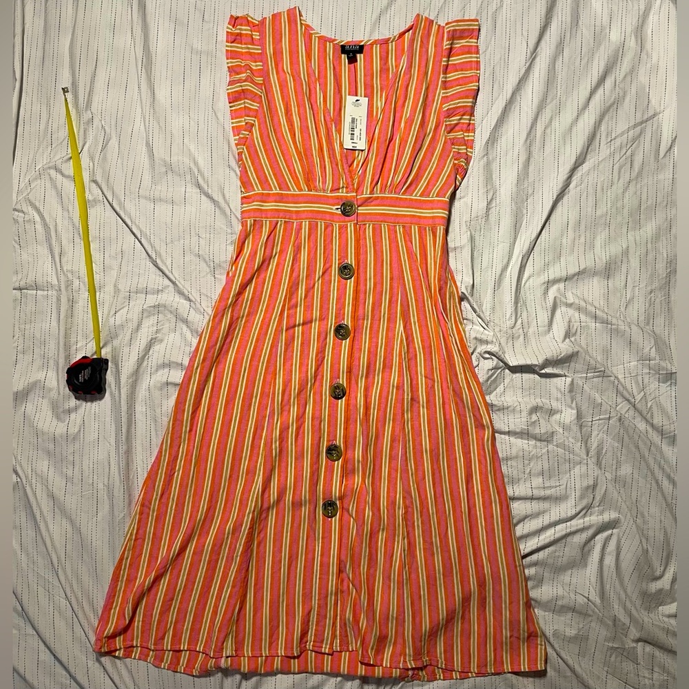 a.n.a pink & orange midi sundress (S)